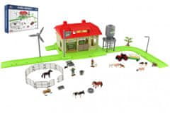 Teddies Házi tanya készlet állatokkal és traktorral műanyagból, tartozékokkal