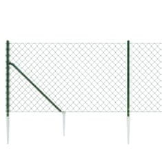 Vidaxl zöld drótkerítés cövekekkel 0,8 x 10 m 153920
