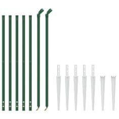 Vidaxl zöld dróthálós kerítés cövekekkel 0,8x10 m 154096