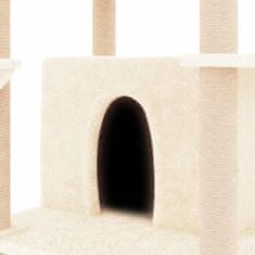 Vidaxl krémszínű macskabútor szizál kaparófákkal 166 cm 171723