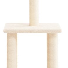 Greatstore krémszínű macskabútor szizál kaparófákkal 85,5 cm