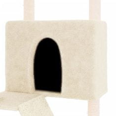 shumee krémszínű macskabútor szizál kaparófákkal 143 cm