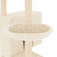 shumee krémszínű macskabútor szizál kaparófákkal 143 cm