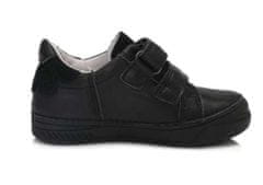 D-D-step Virágos Iskolai lány fekete bőr cipő 32