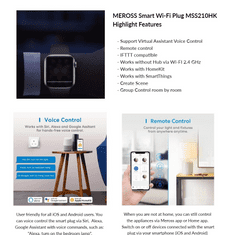 Meross MSS210HK Smart Wifi Plug okos konnektor (MSS210HK)