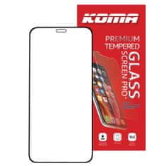 KOMA Edzett üveg teljes borítás iPhone 12 / 12 Pro készülékhez, 3D lekerekítés, keménység 9H