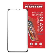KOMA Edzett üveg teljes borítás iPhone X / XS / 11 Pro készülékhez, 3D lekerekítés, keménység 9H