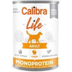 Calibra Dog Life Cons. Felnőtt pulyka almával 400g