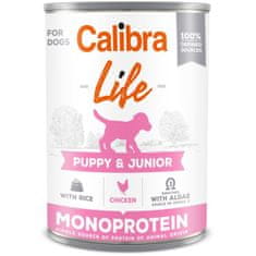 Calibra Dog Life Cons. Puppy & Junior csirke rizzsel 400g