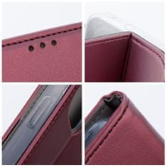 TKG Telefontok Xiaomi 13T Pro 5G - Smart Magnetic burgundy szilikon keretes mágneses könyvtok