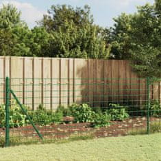 Vidaxl zöld dróthálós kerítés cövekekkel 0,8x10 m 154128