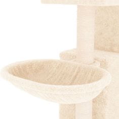 Greatstore krémszínű macskabútor szizál kaparófákkal 83 cm