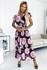 Numoco Női virágos ruha Lisa fekete-rózsaszín Universal