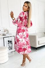 Numoco Női virágos ruha Carla sötét rózsaszín-fehér Universal