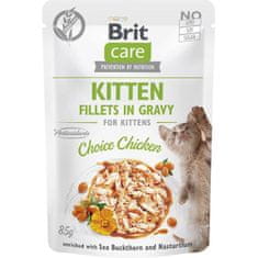 Brit Care Cat kapszula. Filé Gravy Kitten Choice csirke 85 g