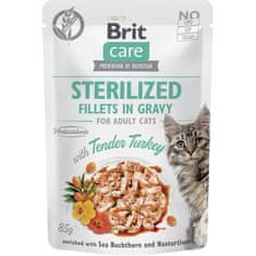 Brit Care Cat kapszula. Filé szaft sterilizált, zsenge pulykával 85 g
