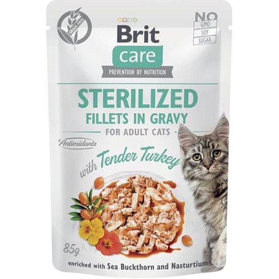 Brit Care Cat kapszula. Filé szaft sterilizált, zsenge pulykával 85 g