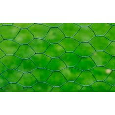 Vidaxl zöld horganyzott csirkeháló drótkerítés PVC bevonattal 25x0,5 m 140404