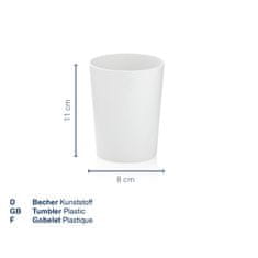 Kela pohár MARTA műanyag fehér H 11cm / W 8cm KL-24191