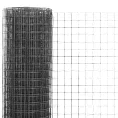 Vidaxl szürke PVC-bevonatú acél csirkeháló drótkerítés 25 x 1 m 143643