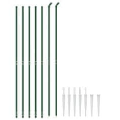 Vidaxl zöld dróthálós kerítés cövekekkel 1,4x10 m 154131