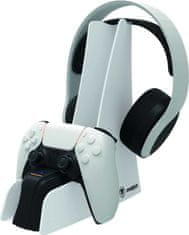 Snakebyte dual charge & headset stand do ps5, fehér