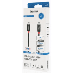 Hama USB-C kábel USB4, 1 m, 40 Gbps, 240 W
