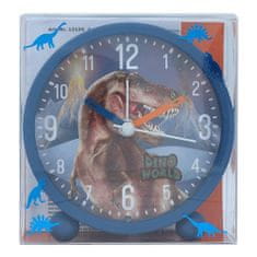 Dino World Asztali ébresztőóra világítással, Kék, barna T-Rex-szel