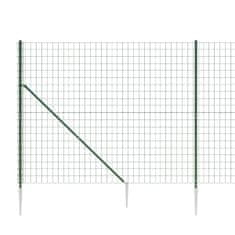 Vidaxl zöld dróthálós kerítés cövekekkel 1,6 x 10 m 154116