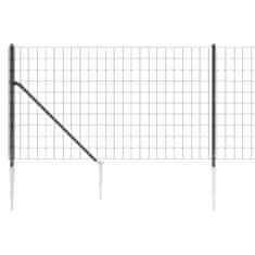 Vidaxl antracitszürke dróthálós kerítés cövekekkel 1,1x25 m 154266