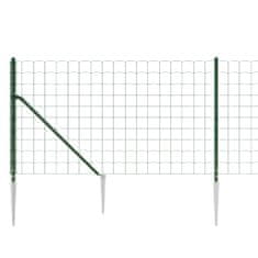 Vidaxl zöld dróthálós kerítés cövekekkel 0,8x25 m 154136