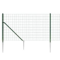 Vidaxl zöld dróthálós kerítés cövekekkel 1,1x10 m 154114
