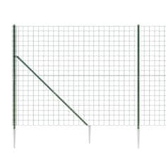 Vidaxl zöld dróthálós kerítés cövekekkel 2x10 m 154134