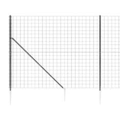 Vidaxl antracitszürke dróthálós kerítés cövekekkel 2,2x10 m 154279