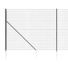 Vidaxl antracitszürke dróthálós kerítés cövekekkel 1,4x25 m 154251