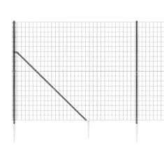 shumee antracitszürke dróthálós kerítés cövekekkel 2x25 m