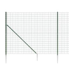Vidaxl zöld dróthálós kerítés cövekekkel 2x10 m 154118