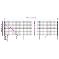 Vidaxl zöld dróthálós kerítés cövekekkel 2x10 m 154118