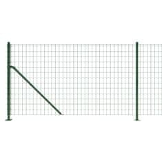 Vidaxl zöld dróthálós kerítés illesztőperemmel 1,1x10 m 154146