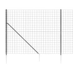 Vidaxl antracitszürke dróthálós kerítés cövekekkel 1,8x25 m 154285