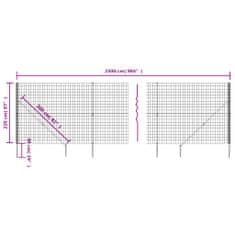 Vidaxl zöld dróthálós kerítés cövekekkel 2,2x25 m 154127