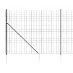 shumee antracitszürke dróthálós kerítés cövekekkel 2x10 m