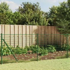 Vidaxl zöld dróthálós kerítés cövekekkel 1x10 m 154097