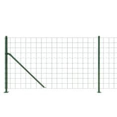 Vidaxl zöld dróthálós kerítés illesztőperemmel 0,8x10 m 154176