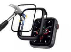 KOMA Védőborítás edzett üveggel az Apple Watch 40 mm-es órájához (Series 4, 5, 6, SE), fekete színű