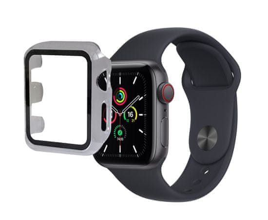 KOMA Védőborítás edzett üveggel Apple Watch 45 mm-es (Series 7,8) órához, átlátszó