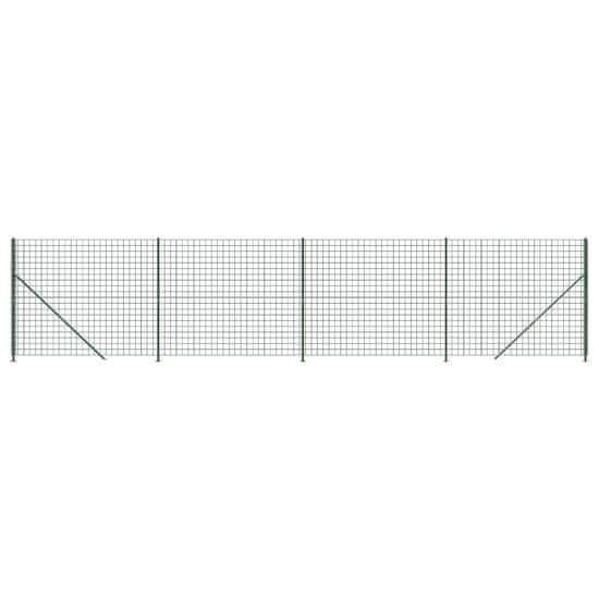 Vidaxl zöld dróthálós kerítés illesztőperemmel 2x10 m 154182