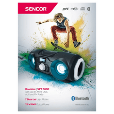 SENCOR SPT 5800 FM rádió CD/BT/MP3/USB/AUX-vel (SPT 5800)