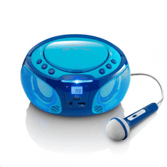 LENCO SCD-650BU hordozható rádiós CD/MP3/USB lejátszó party fénnyel és mikrofonnal kék (SCD-650BU)