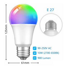 SmartWise RGBW (E27) Zigbee-s fényerő-szabályozható fehér + színes okosizzó (SMW-LAM-RGBW-ZB) (SMW-LAM-RGBW-ZB)